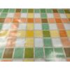 viaszos vászon /színes kockák (5.3cm×4.4cm) /zöld-narancssárga