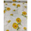 viaszos vászon /sárga árvácskák (egy szál virág 12cm×6.5cm) /drapp szövetminta