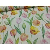 viaszos vászon /extra /tulipánok (rózsaszín tulipán fej (5,7cm×7,2cm) /fehér-drapp
