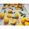 mintás HEKTOR vízhatlan anyag /80cm széles /citromok az asztalon (narancshéj 9x9.5cm)