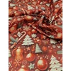mintás szatén DIGITAL PRINT /karácsonyi forgatag (piros harang 4,6cm×4,8cm) /sötét piros