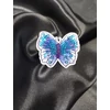 felvasalható flitteres aplikáció /pillangó (4.2cm×4cm) /sötétkék