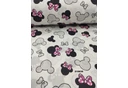 mintás pamutvászon /masnis Minnie fejek 8cm*8cm /pink(FÉLMÉTER)