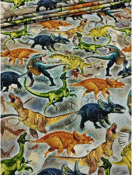 mintás vastag vászon DIGITAL PRINT /canvas /dinoszauruszok kora (türkiz T-rex 14,5cm×12,3cm) /stone