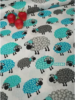 mintás pamutvászon /türkiz barikák(legnagyobb 10,5cm*8 cm)