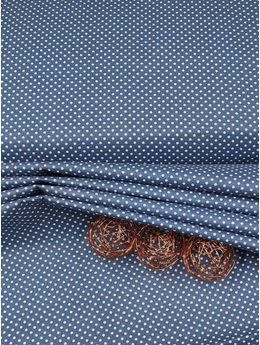 mintás pamutvászon /pöttyös (2mm) /farmerkék