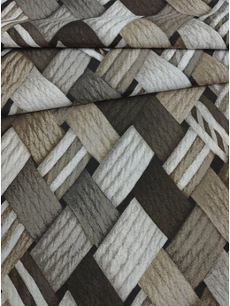 mintás LONETA vastag vászon /összefonódás (barna fonat 5cm) /taupe