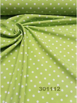 mintás pamut jersey /pöttyös 3mm /kiwi(FÉLMÉTER)