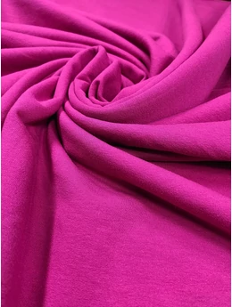 Pink egyszínű 96% pamut 4% elasztán, 190cm széles elasztikus bolyhos futter.