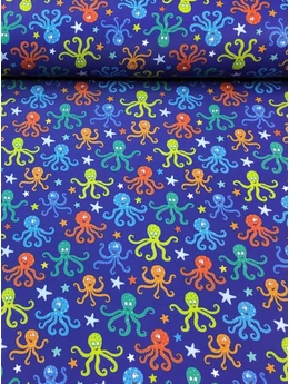 mintás fürdőruha jersey /színes polipok (kiwi zöld polip 4.1cm×5.2cm) /sötét királyék