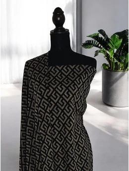 elasztikus jacquard jersey /görögösen (négyzet 4,4cm×4,4cm) /szürke melange
