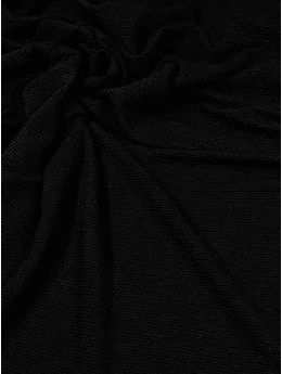 elasztikus bordás poly jersey /fekete