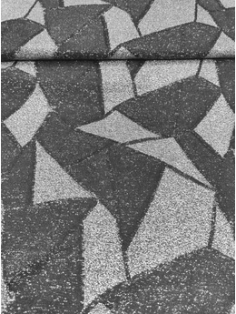 lurex szálas alkalmi anyag /geometriai mintás /fekete-ezüst