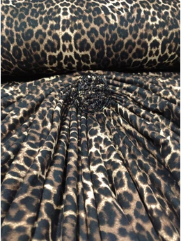 elasztikus mintás kimo jersey /leopárd mintás /barna