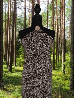 elasztikus mintás jersey /micropolyester /leopárd mintás /drapp