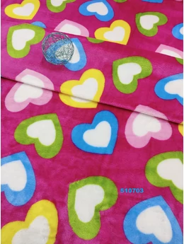 mintás wellsoft /szines szivek /pink(FÉLMÉTER)