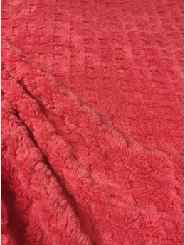 jacquard mintás sherpa /kocka 2cm*2cm /piros
