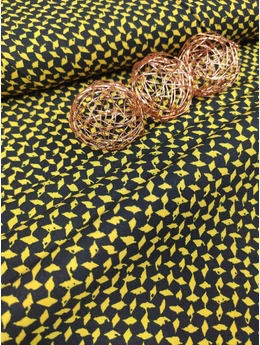 mintás TWILL flokon /sárga geometriai mintás /fekete