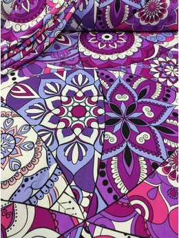 mintás flokon /mandala kollázs (1 kör átmérője 63cm) /pink-lila