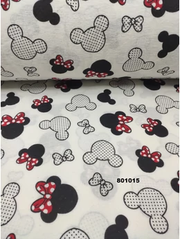 mintás flanell /masnis Minnie (nagy masnis 8cm*8cm)/ piros
