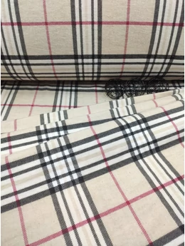 mintás flanell /Burberry kockás (legnagyobb drapp kocka 5,3cm*6,3cm) /drapp-fehér