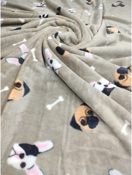 mintás wellsoft /kutyafejek csonttal (mopsz 6cm×82cm) /taupe