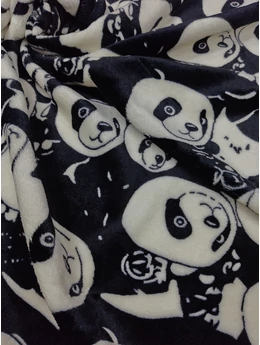mintás wellsoft /panda macik (legnagyobb pandafej 13cm×9cm) /fekete