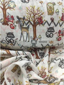 pelenka anyag /őzike és barátai (nyuszi 4cm*3cm)(FÉLMÉTER)