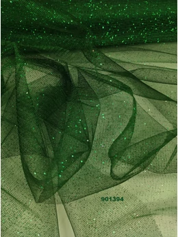 elasztikus glitteres tüll /sötét zöld
