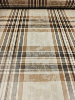 viaszos vászon /levél sziluett sávokban (leveles sáv 10cm) /drapp melange