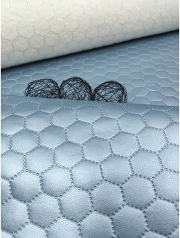 steppelt textilbőr anyag /vízlepergetős /méhsejt mintás (méhsejt 3,4cm×3,4cm) /metál /holdkő