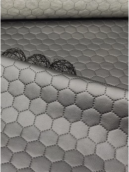 steppelt textilbőr anyag /vízlepergetős /méhsejt mintás (méhsejt 3,4cm×3,4cm) /metál /grafit