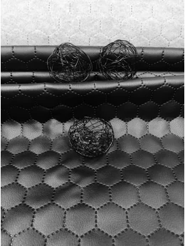 steppelt textilbőr anyag /vízlepergetős /méhsejt mintás (méhsejt 3,4cm×3,4cm) /metál /fekete