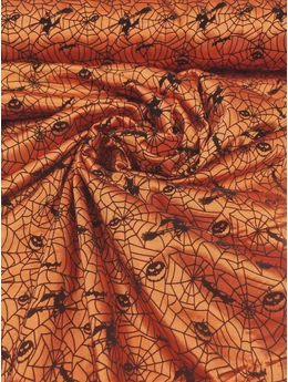 mintás szatén /halloween (boszorkány 5.8cm×2.5cm) /narancssárga