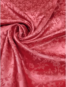 jacquard brokát selyem /futó virágok /piros