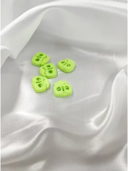 kétlyukú rugós zsinórvég /20mm×20mm /neonzöld