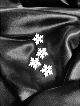 dekorációs fa gomb /hópehely (2.2cm×2.2cm) /fehér