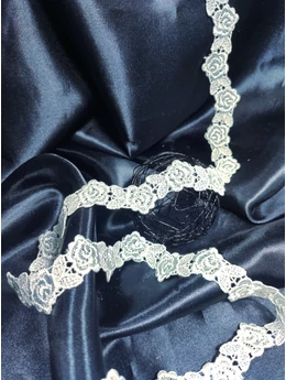 paszomány szalag /rózsák (1,9cm) /jéghegyzöld