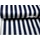 mintás pamutvászon /sötétkék-fehér csíkos 22mm(Félméter)