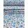 mintás pamutvászon /türkiz-lila színű mezei virágok (legnagyobb virág 2cm×1,8cm) /fehér(FÉLMÉTER)