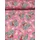 elasztikus mintás futter DIGITAL PRINT /párduc mintás Minnie fejek (Minnie fej rózsával 9cm×9cm) /pink(FÉLMÉTER)