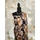 mintás flokon DIGITAL PRINT /éjjel nyíló barackvirágok (bimbó 4,5cm×4,3cm) /fekete(FÉLMÉTER)