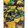 mintás flokon /nagy levelek és virágok (nagy sárga levél 9.2cm×7cm) /fekete(FÉLMÉTER)