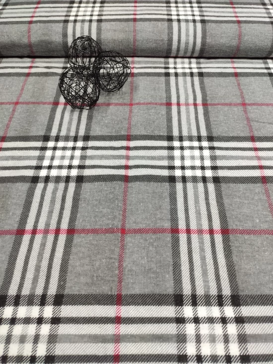 mintás flanell /Burberry kockás (legnagyobb sáv 8cm) /szürke-fehér