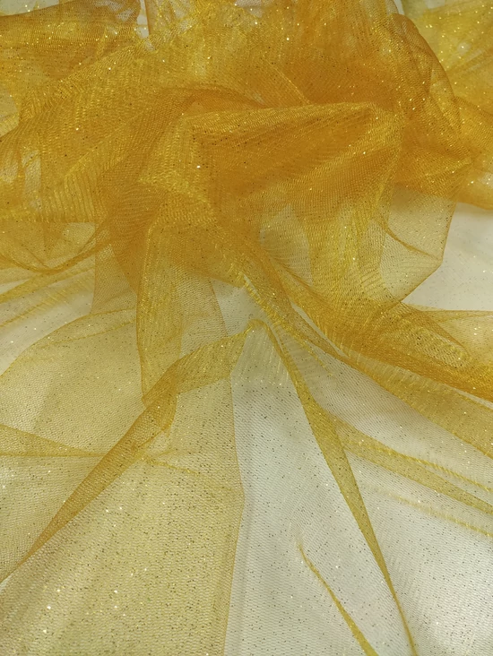 elasztikus glitteres tüll /arany