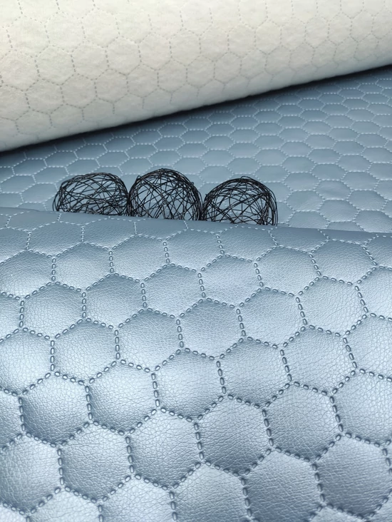 steppelt textilbőr anyag /vízlepergetős /méhsejt mintás (méhsejt 3,4cm×3,4cm) /metál /holdkő