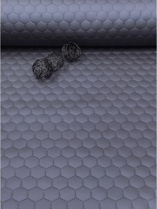 steppelt textilbőr anyag /vízlepergetős /méhsejt mintás (méhsejt 3,4cm×3,4cm) /metál /sötétkék