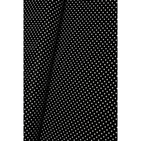 Fekete-fehér pöttyös 100% pamut, 140cm széles mintás pamutvászon.