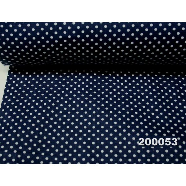 mintás pamutvászon /sötétkék-fehér pöttyös 2mm(Félméter)