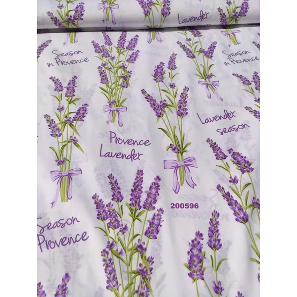 mintás pamutvászon /levendula Provence (felirat 7,5cm*4cm)